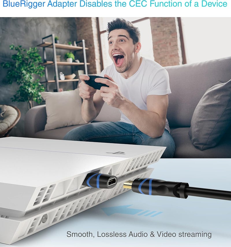 BlueRigger HDMI CEC Less Adapter (4K UHD, ARC, Ethernet, Male to Female CEC Blocker) - Compatible with HDTV, TV Stick, Chromecast, Nintendo Switch, Xbox, PS5, PC, Soundbar - 4 Pack - Image 2